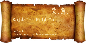 Kajári Milán névjegykártya
